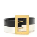 Calfskin Logo Belt 70 28 Black White