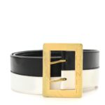 Calfskin Logo Belt 70 28 Black White
