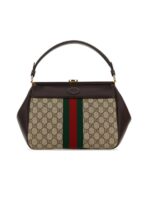 GG Supreme Fabric And Leather Handbag