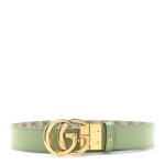 GG Supreme Monogram Plutone Calfskin Double G Reversible 75 30 Belt Beige Ebony Green