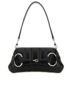 Small Leather Shoulder Bag With Horsebit Chain
