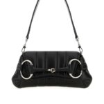 Small Leather Shoulder Bag With Horsebit Chain