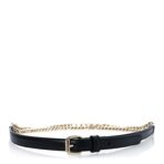 Calfskin Logo Chain Belt 70 28 Black