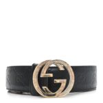 Guccissima Signature Interlocking G 37mm Belt 90 36 Black