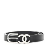 Calfskin Crystall CC Belt 75 30 Black