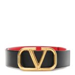Glossy Calfskin 40mm VLogo Reversible 70 28 Belt Black Rouge Pur