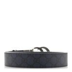 GG Supreme Monogram Plutone Calfskin Palladium Double G Reversible 37mm Belt 90 36 Black Blue - 图片 2