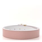 Taurillon Calfskin LV Initiales Reversible Belt 80 32 White Pink - 图片 4