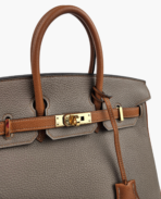 Hermes Birkin 25 Gris Mouette/Gold Togo PBHW - 图片 8