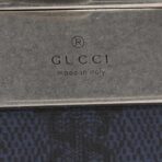 GG Supreme Monogram Plutone Calfskin Palladium Double G Reversible 37mm Belt 90 36 Black Blue - 图片 5