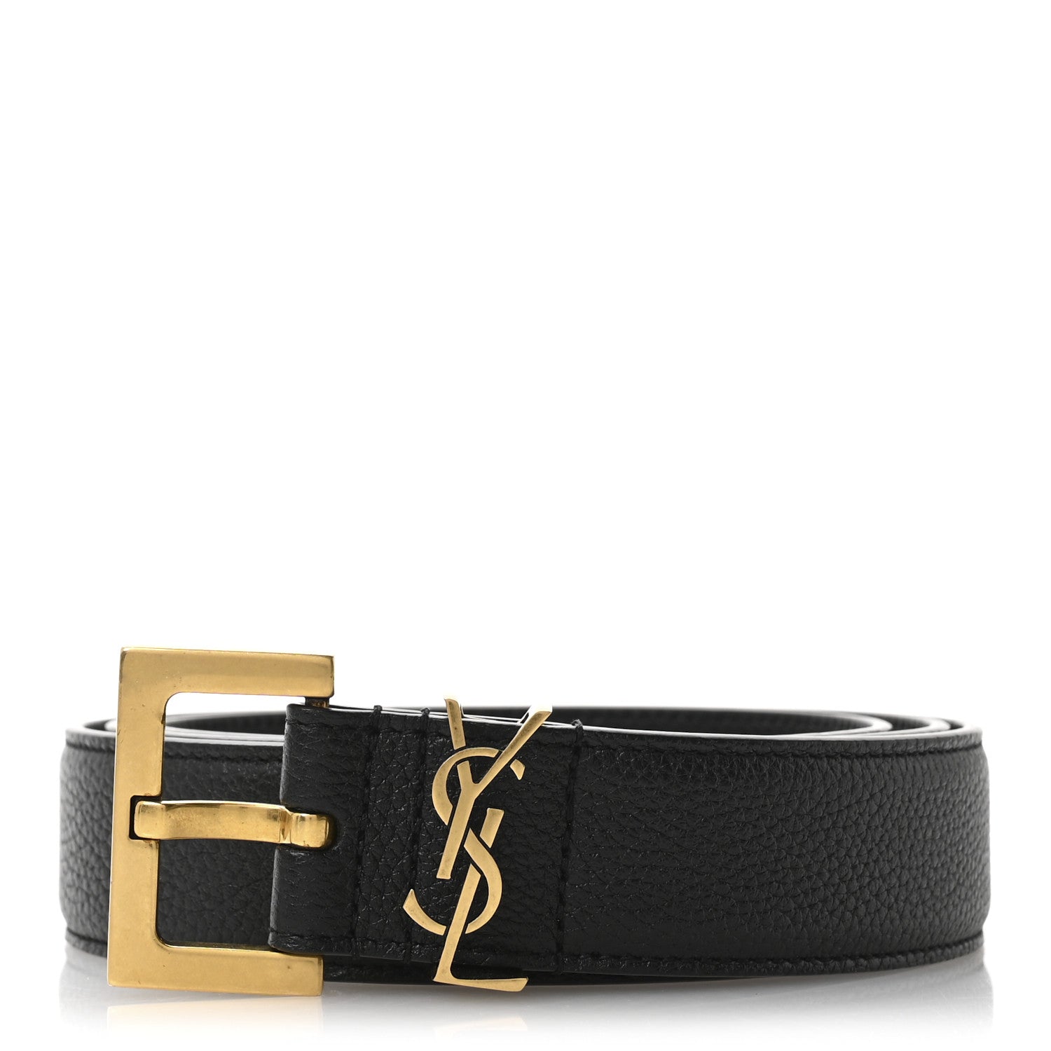979c44fde9ccf72b7525e4fbce2aa47b.jpg Grained Calfskin Monogram Cassandre Square Buckle Belt 100 40 Black - 图片 1