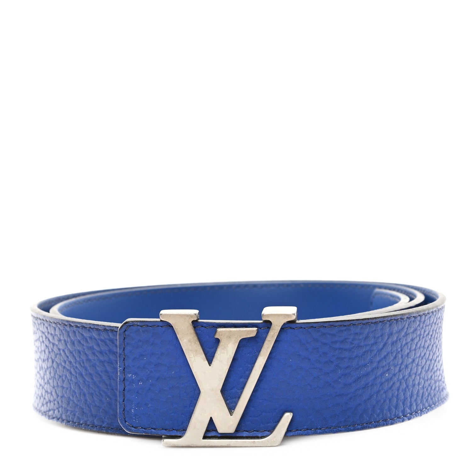 9c2e11c7a47814bbce0be07d978d4e61.jpg Taurillon Calfskin 40mm LV Initiales Reversible Belt 95 38 Navy - 图片 1