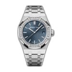 37mm Stainless Steel Diamond Bezel Blue Dial Automatic