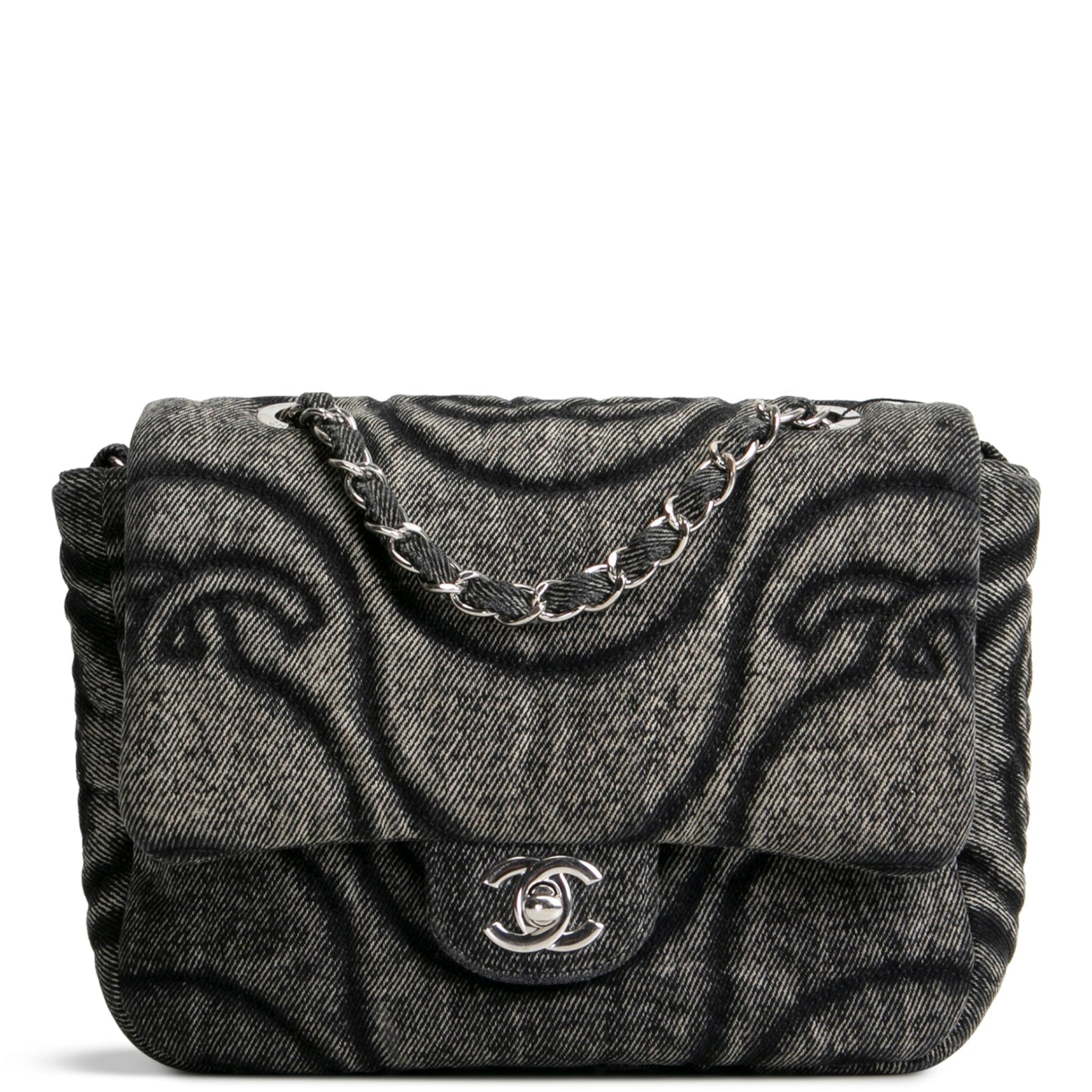 Chanel_15403-003.jpg CHANEL CC Denim Wave Flap Bag - Gray - 图片 1