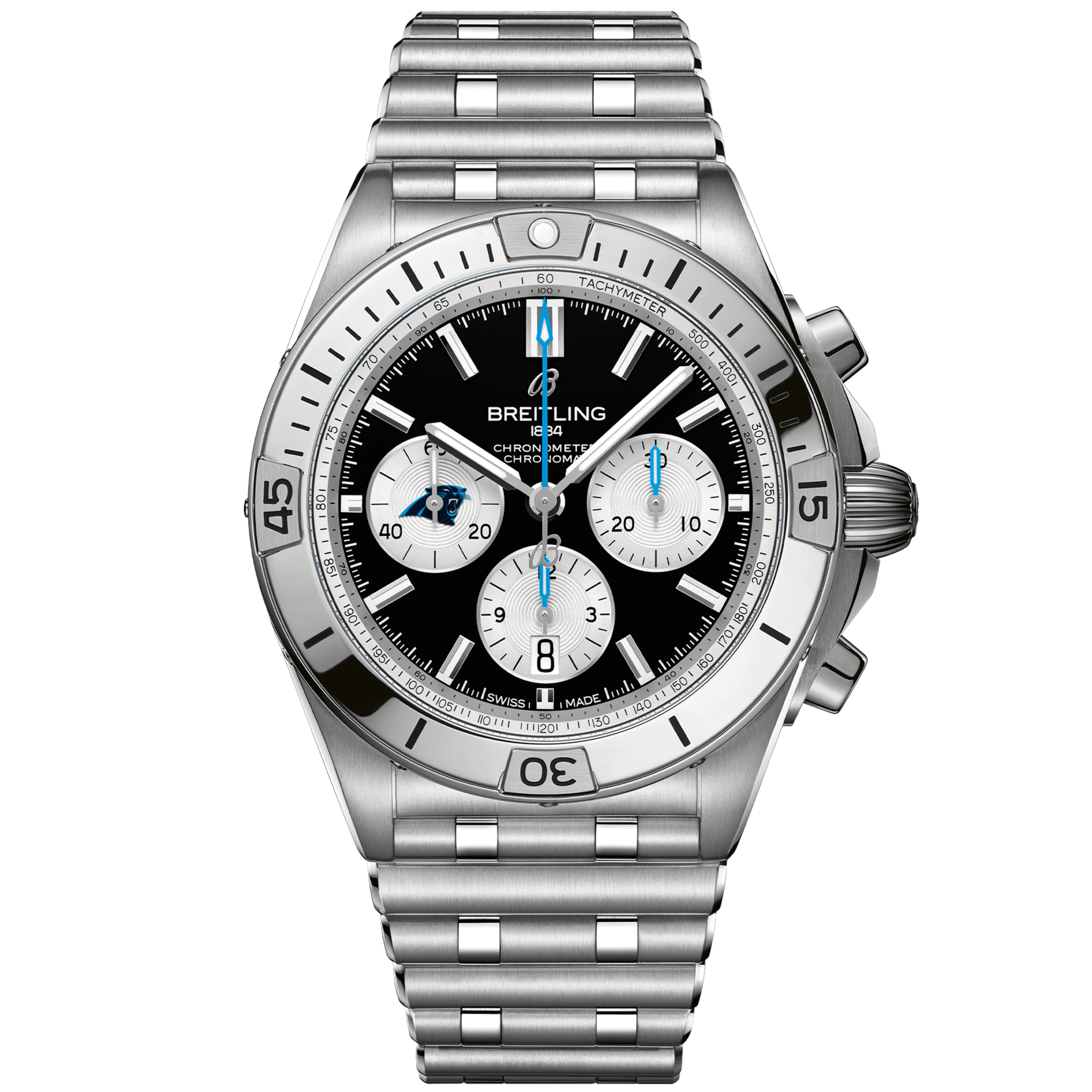Chronomat_B0142_AB01342B1B5A1_STEEL_CAROLINA_PANTHERS_DIGITAL.png Chronomat B01 42 NFL Carolina Panthers Edition AB01342B1B5A1 - 图片 1