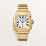 Cartier Santos de Cartier WGSA0029 39.8mm Silvered Opaline Dial With Yellow Gold Bracelet