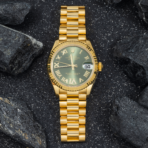 Rolex Ladies 31mm 18K Yellow Gold Datejust 278278 with Green Roman Diamond Dial and President Bracelet - 图片 5