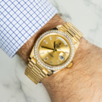 Rolex 18k Yellow Gold Day-Date 40mm, 228348RBR Factory Diamond Bezel and President Bracelet - 图片 6