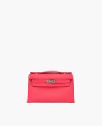 Hermès Kelly Pochette Clutch Rose Azalee Epsom PHW