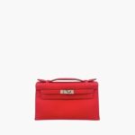 Hermès Kelly Pochette Clutch Rouge Casaque Epsom PHW