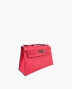Hermès Kelly Pochette Clutch Rose Azalee Epsom PHW - 图片 3