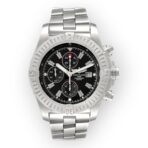 Breitling Super Avenger A13370 Black Dial Chronograph Steel Mens Watch