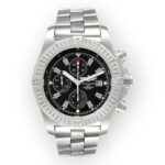Breitling Super Avenger A13370 Black Dial Chronograph Steel Mens Watch