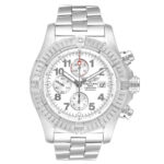 Breitling Super Avenger A13370 White Dial Chronograph Steel Mens Watch