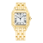 Cartier 18K Yellow Gold Panthere De Cartier 883969 Large Diamond Watch