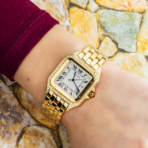 Cartier 18K Yellow Gold Panthere De Cartier 883969 Large Diamond Watch - 图片 5