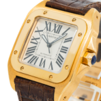 Cartier Santos Large Rose Gold Mens Watch WGSA0019 with Brown Leather Bracelet - 图片 2