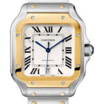 Cartier Santos de Cartier W2SA0009 39.8mm Silvered Opaline Dial With Yellow Gold Bezel