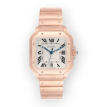 Cartier Santos de Cartier WGSA0018 39.8mm Silvered Opaline Dial With Rose Gold Bracelet