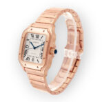 Cartier Santos de Cartier WGSA0018 39.8mm Silvered Opaline Dial With Rose Gold Bracelet - 图片 2