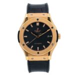 Hublot Classic Fusion 511.PX.1180.RX 45MM Black Dial With Leather Bracelet