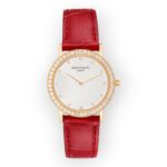 Patek Philippe Calatrava 5006 Rose Gold Silver Dial Diamond Mens Watch