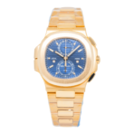 Patek Philippe Nautilus 5990/1R-001 Travel Time Flyback Chronograph Rose Gold Blue Dial