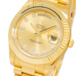 Rolex 18K Yellow Gold Day Date II with Champagne Baguette and Diamond - 图片 2