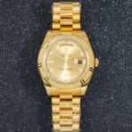 Rolex 18K Yellow Gold Day Date II with Champagne Baguette and Diamond - 图片 5