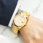 Rolex 18K Yellow Gold Day Date II with Champagne Baguette and Diamond - 图片 6