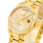 Rolex 18K Yellow Gold Day Date with Champagne Diamond Dial and President Bracelet - 图片 2