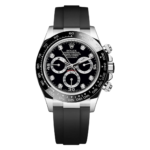 Rolex Cosmograph Daytona – Pre-Owned 18k White Gold with Black Diamond Dial and Oysterflex Bracelet Ref. 116519LN