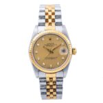 Rolex Datejust 31MM 68273 Stainless Steel and Yellow Gold Original Champagne Diamond Dial Jubilee Bracelet