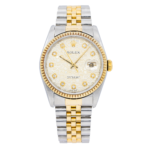 Rolex Datejust 36MM 16233 Stainless Steel and Yellow Gold Fluted Bezel Original Jubilee Diamond Dial