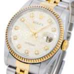 Rolex Datejust 36MM 16233 Stainless Steel and Yellow Gold Fluted Bezel Original Jubilee Diamond Dial - 图片 3