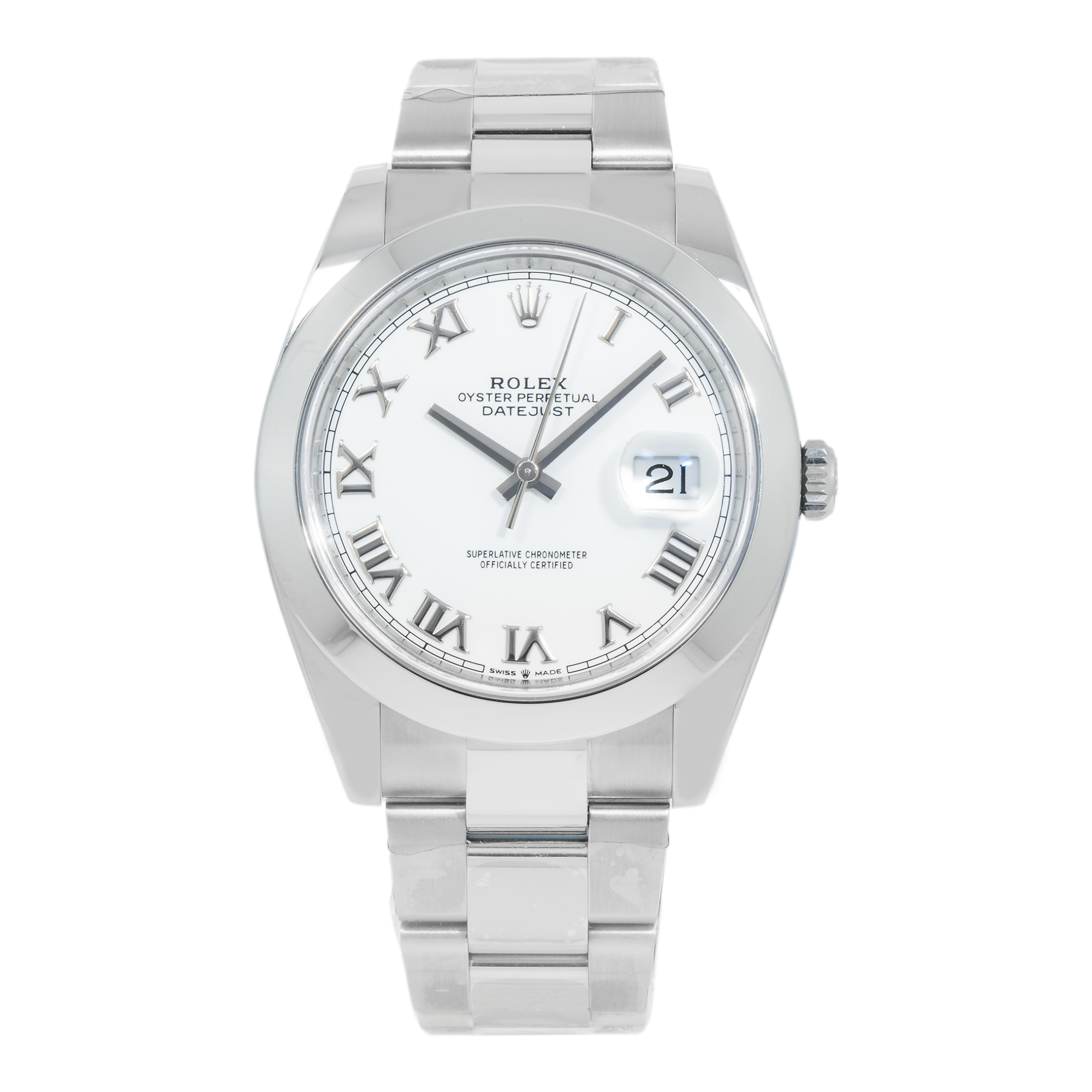 Pre-Owned-Rolex-Datejust-41-White-Roman-Dial-126300-Smooth-Bezel-Steel-Mens-Watch-JD-Watches-NY.png Rolex Datejust 41 White Roman Dial 126300 Smooth Bezel Steel Mens Watch - 图片 1
