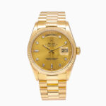 Rolex Day-Date 18038 Champagne Dial With Yellow Gold President Bracelet 36mm