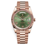 Rolex Day-Date 228235 – 40mm Everose Gold with Olive Green Roman Dial
