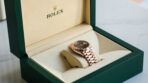 Rolex Day-Date 40 Chocolate Diagonal Motif Dial & Fluted Bezel 18K Everose Gold President 228235 - 图片 7