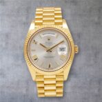 Rolex Day Date 40 Yellow Gold President Silver Roman Dial 218238 - 图片 3